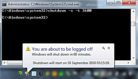 Shutdown Command In Windows Vista