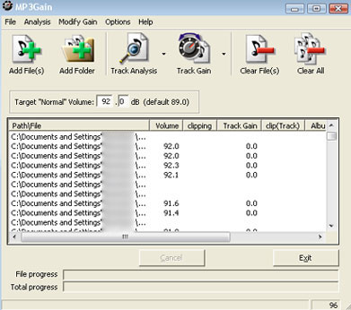 MP3 Gain Screenshot