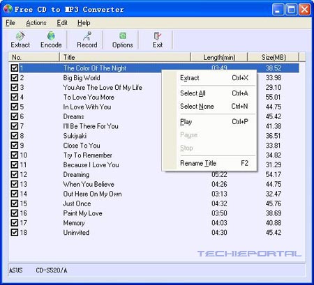 CD to MP3 convertor - TechiePortal