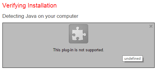 java plugin is not supported
