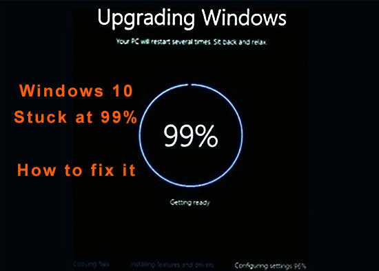 windows 10 stuck 99